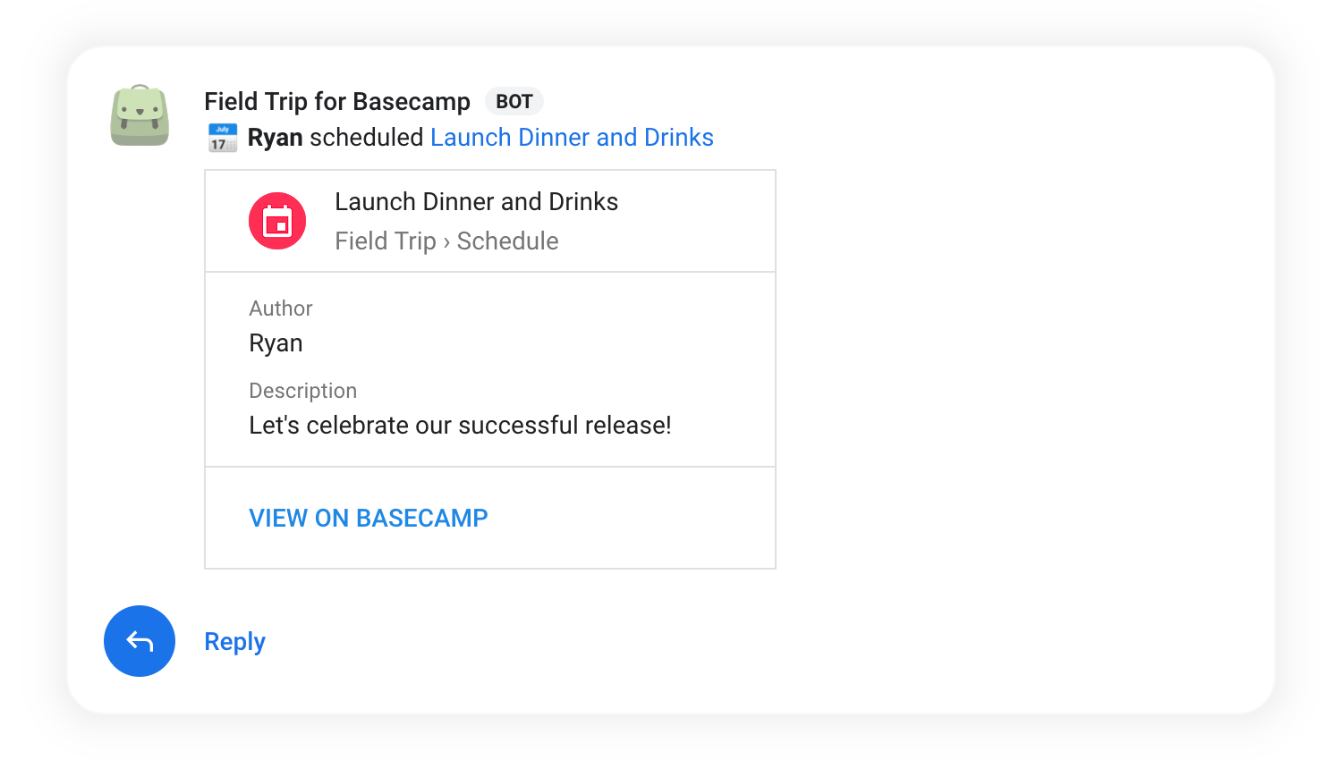 Get your latest Basecamp activity sent to Google Hangouts Chat